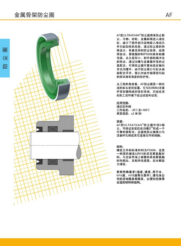 派克AF金屬骨架防塵圈