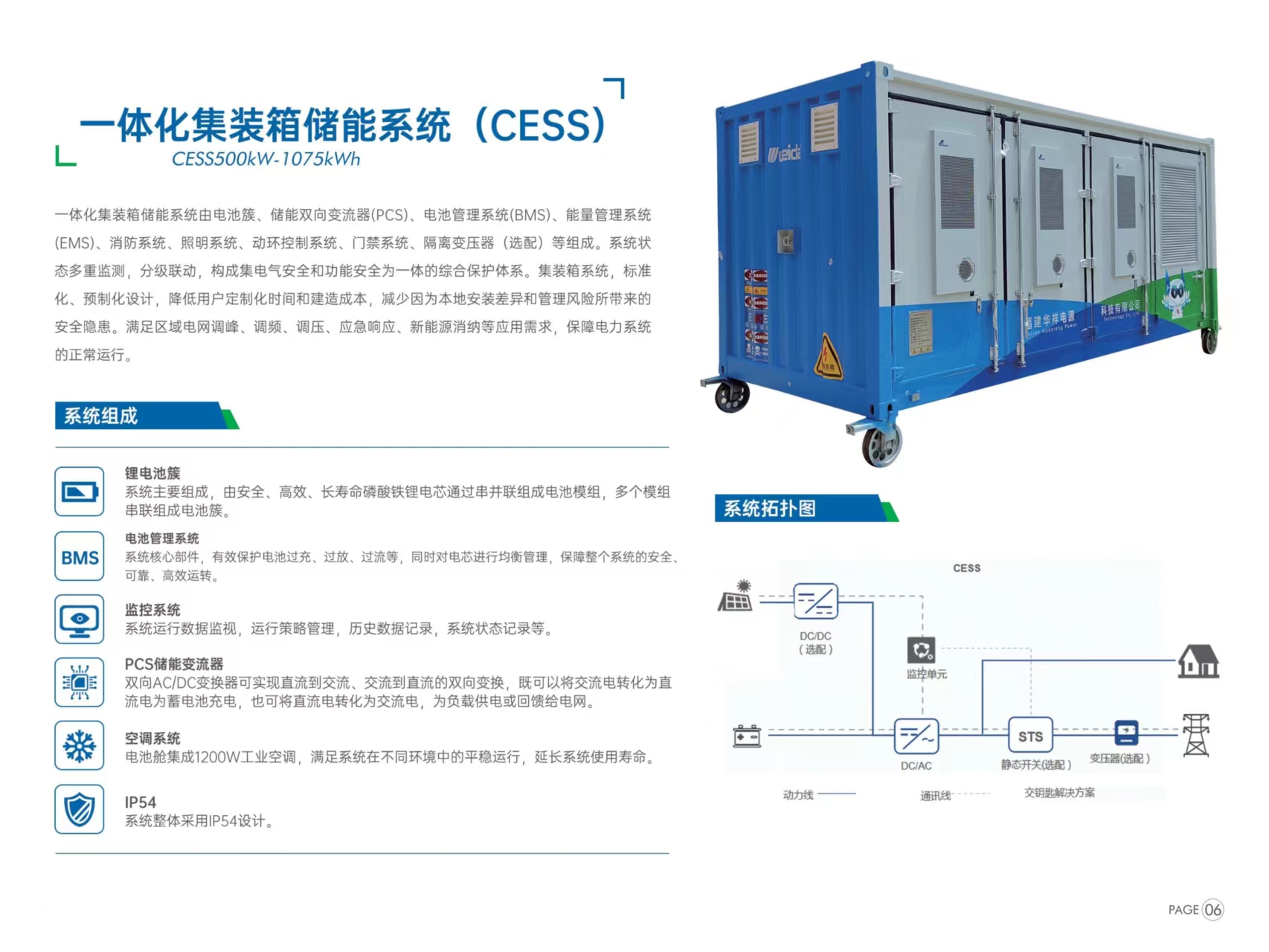 CESS500kW-1075kWh一體式集裝箱儲能系統