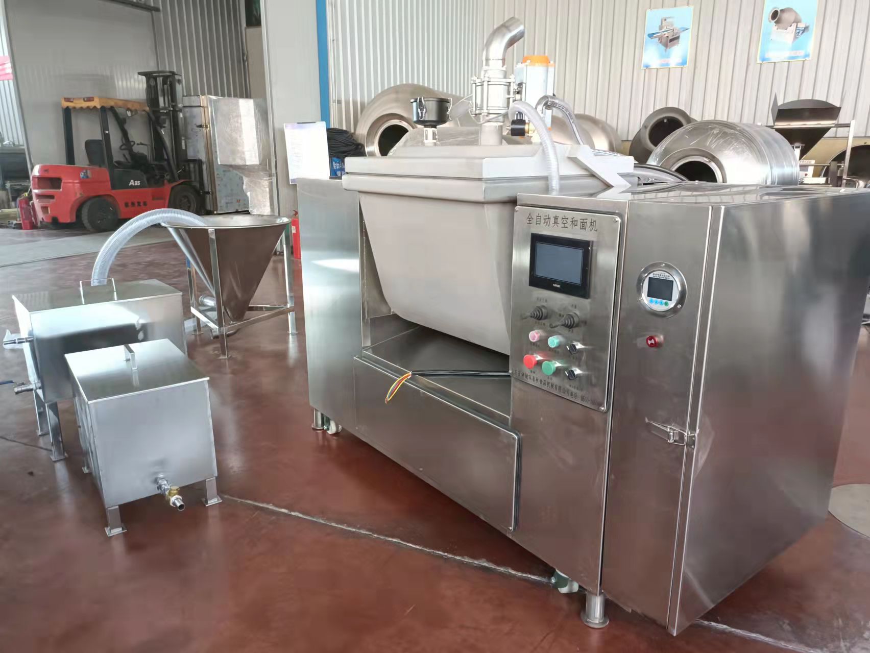 湖南燒麥加工設備，全自動燒麥機，燒麥皮真空和面機