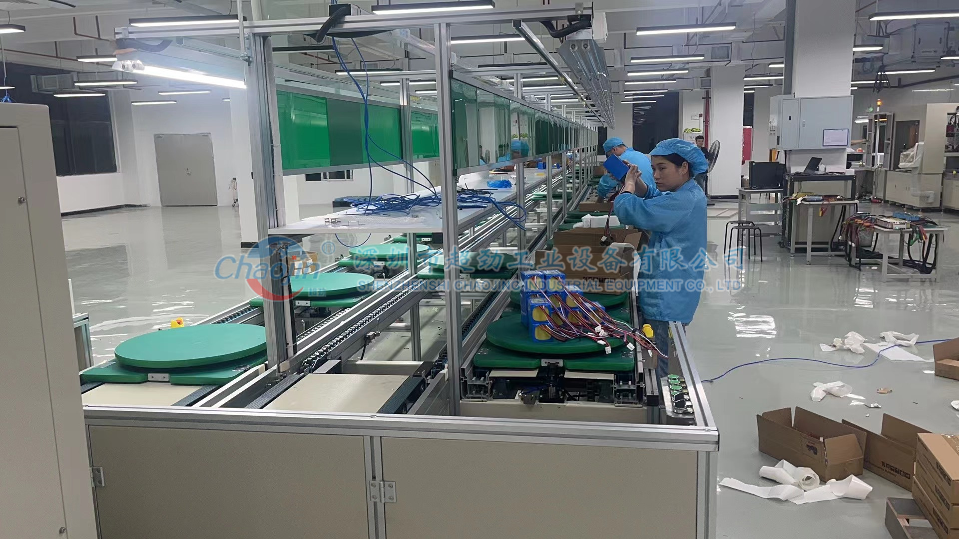 方殼鋰電池PACK生產流水線整線廠家 新能源行業工裝板倍速鏈流水線