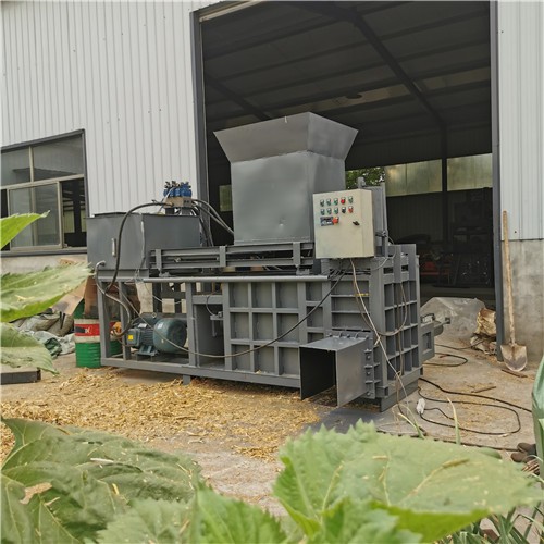 雙缸臥式稻草青儲打包機 全自動液壓套袋壓塊機
