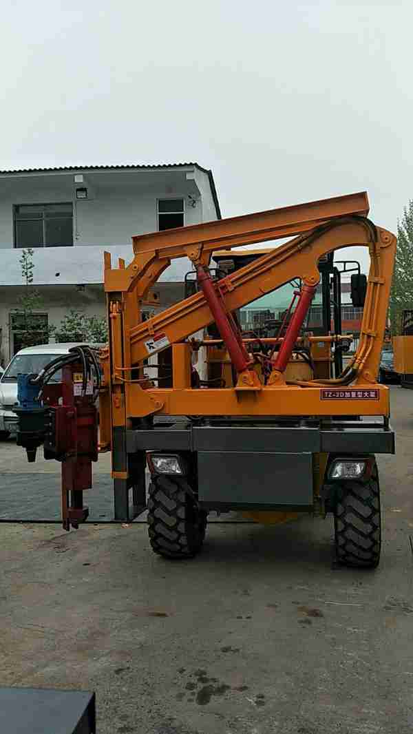 廠家直銷農村公路防護欄打樁機 小型液壓立柱壓樁機現貨