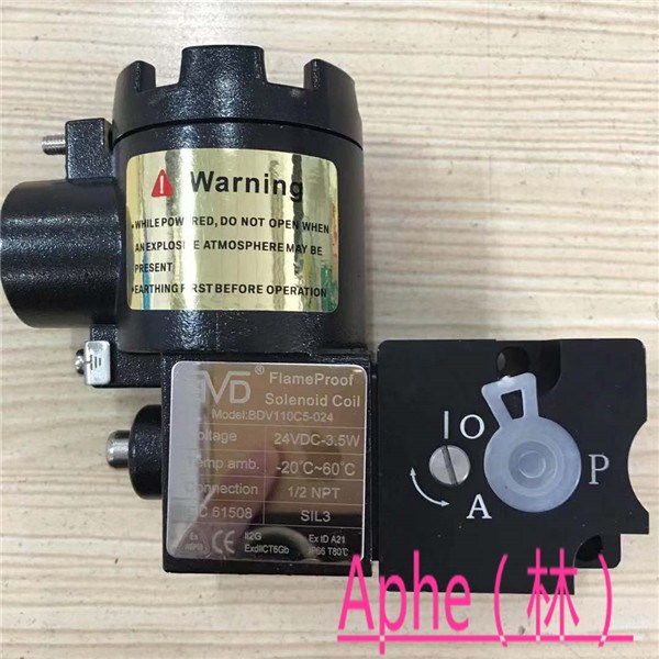 BDV110C5直動式電磁閥CT6隔爆鋁制兩位三通帶SIL3