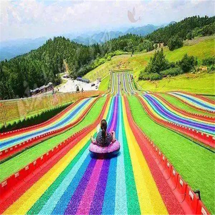 無動力游樂設備 七色彩虹滑道 景區大型游樂設備 戶外旱雪滑道
