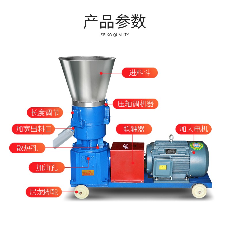 飼料顆粒機 雞鴨牛羊豬兔魚 中大小型造粒機 干進干出平模顆粒機