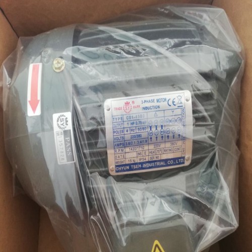 臺灣群策臥式5HP-4P-30L大花鍵電機220V/380V