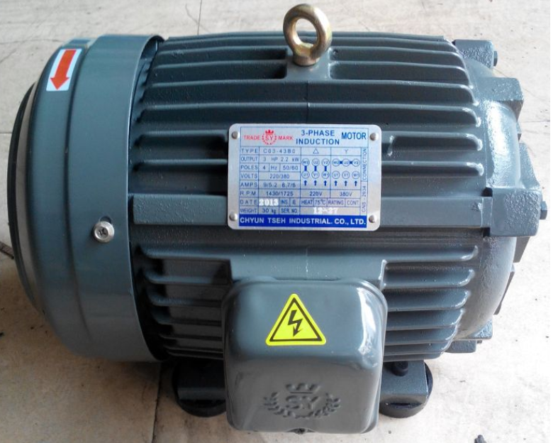 三相電機臥式1HP-4P-20L（4孔安裝）