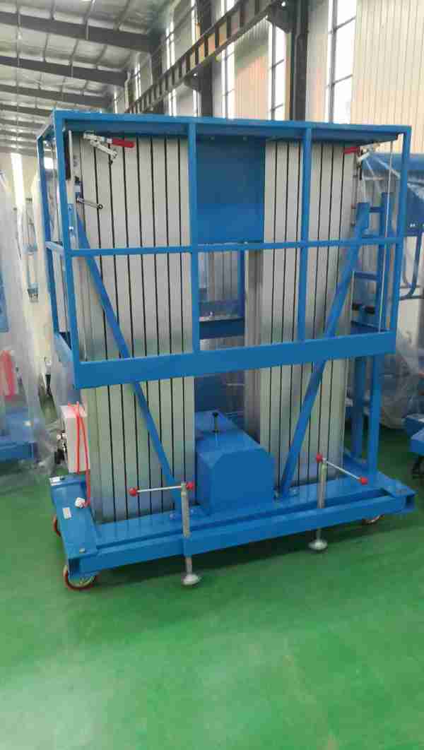 小型鋁合金升降平臺 沈陽市蘇家屯區(qū)啟運雙立柱12米高空作業(yè)車