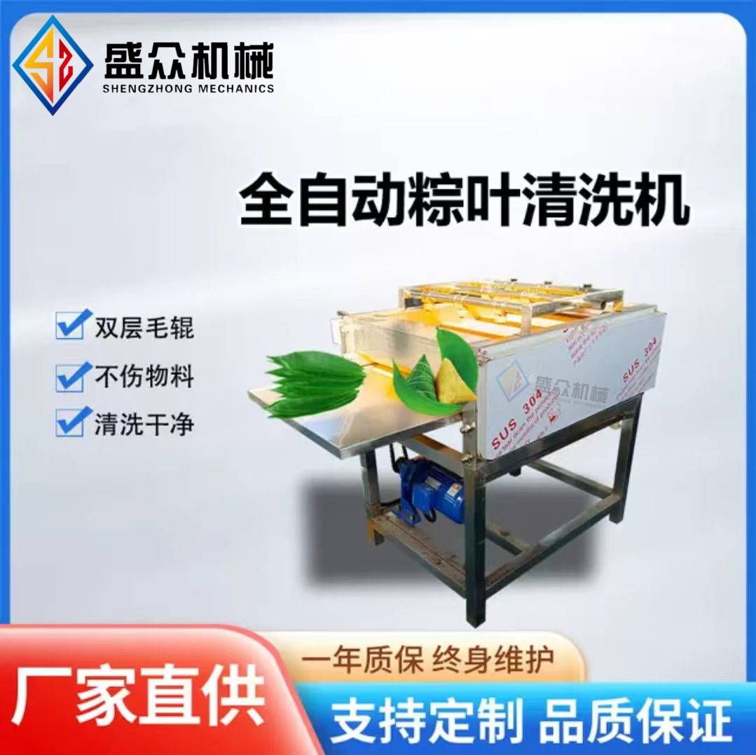 糯米粽加工設備大粽葉雙層毛輥清洗機蘆葦葉芭蕉葉荷葉自動洗葉機