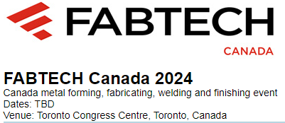 2024加拿大國際金屬成型與焊接切割展覽會（FABTECH Canada）